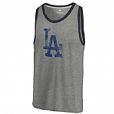 Los Angeles Dodgers Distressed Team Tank Top - Ash,baseball caps,new era cap wholesale,wholesale hats